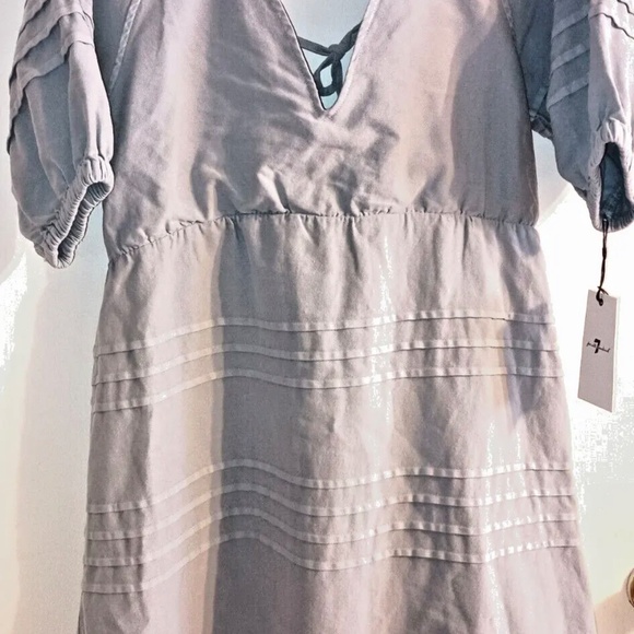NEW 7 for all mankinD SUMMER MINI DRESS SIZE L cotton denim - Picture 6 of 6